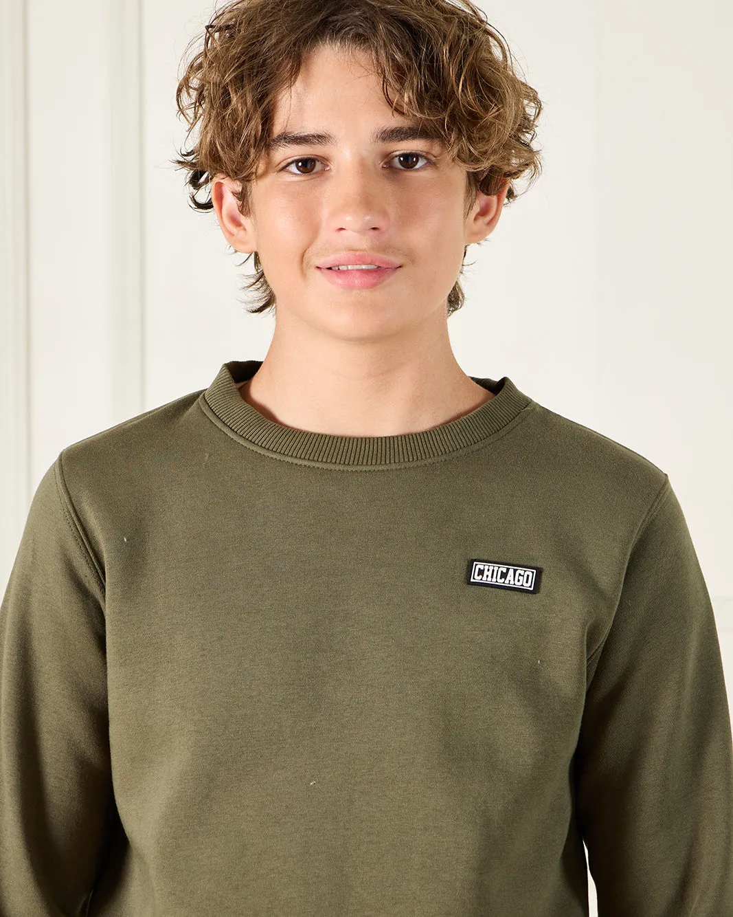 Senior Boys Olive Plain Sweatshirt sold by Redtag product image thumbnail 4