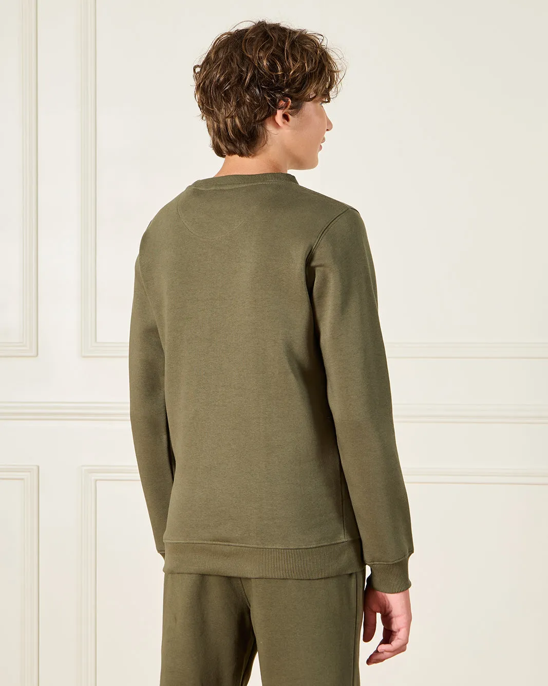 Senior Boys Olive Plain Sweatshirt sold by Redtag product image thumbnail 3