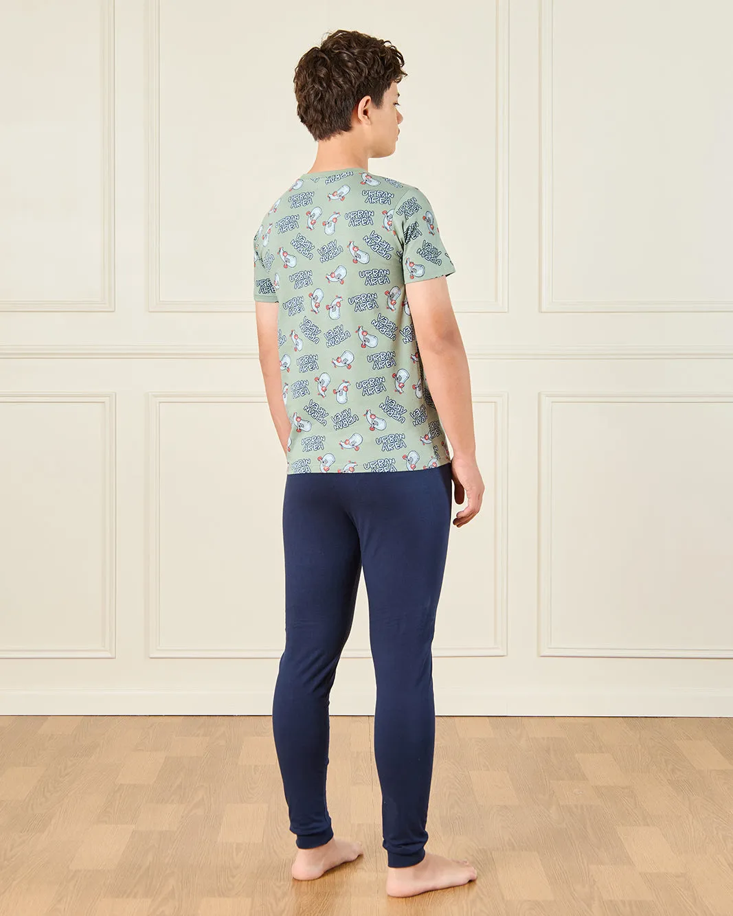 Senior Boys Green Urban Area All Over Print Night Suit Set (2 Piece) sold by Redtag product image thumbnail 5