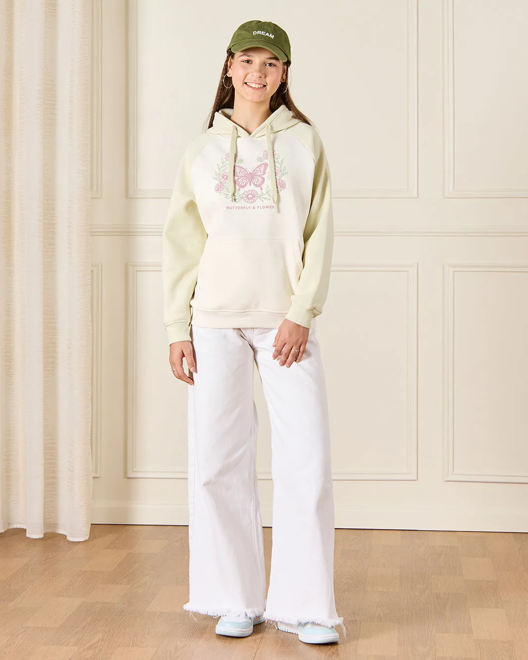 Senior Girls Green Oversize Hooded Sweatshirt sold by Redtag product image thumbnail 2