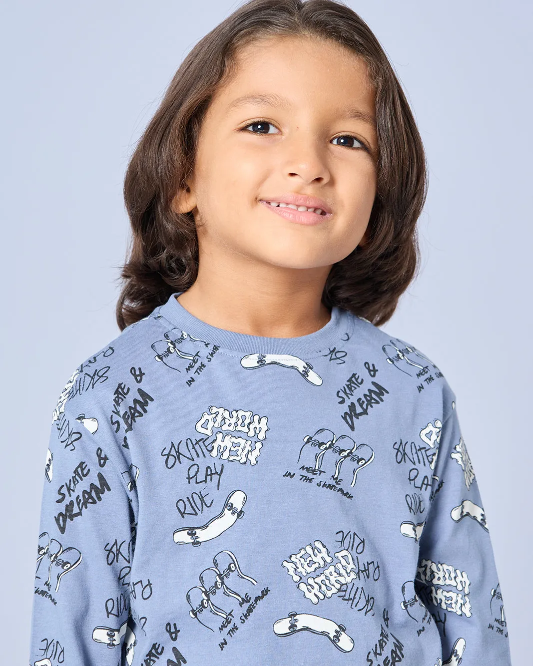 Boys Blue Printed T-Shirt sold by Redtag product image thumbnail 4
