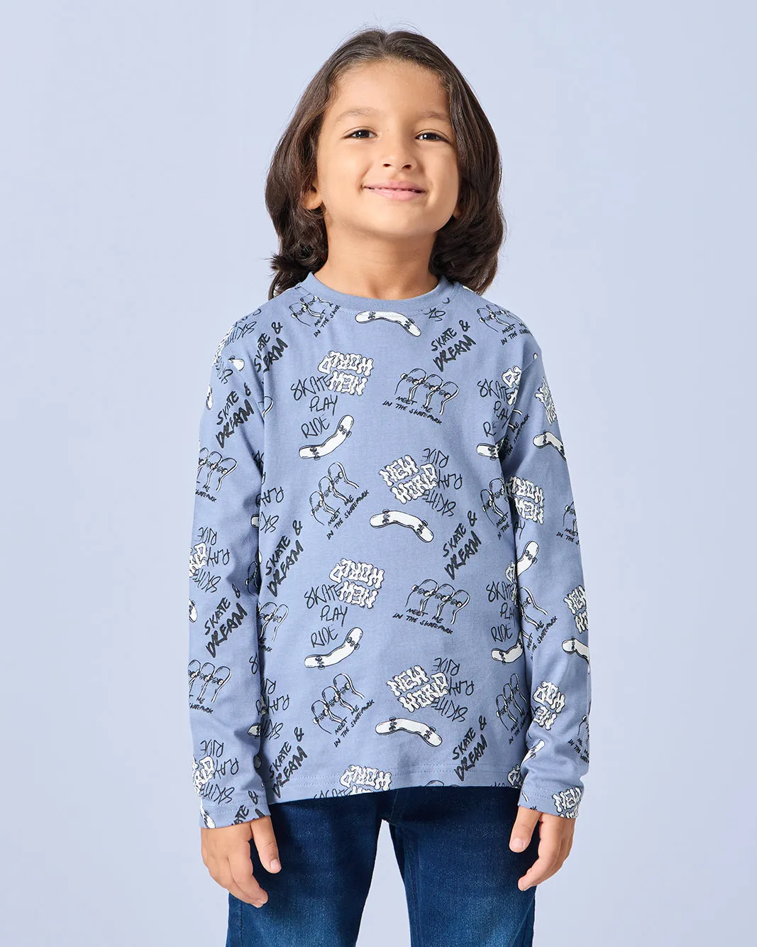 Boys Blue Printed T-Shirt sold by Redtag