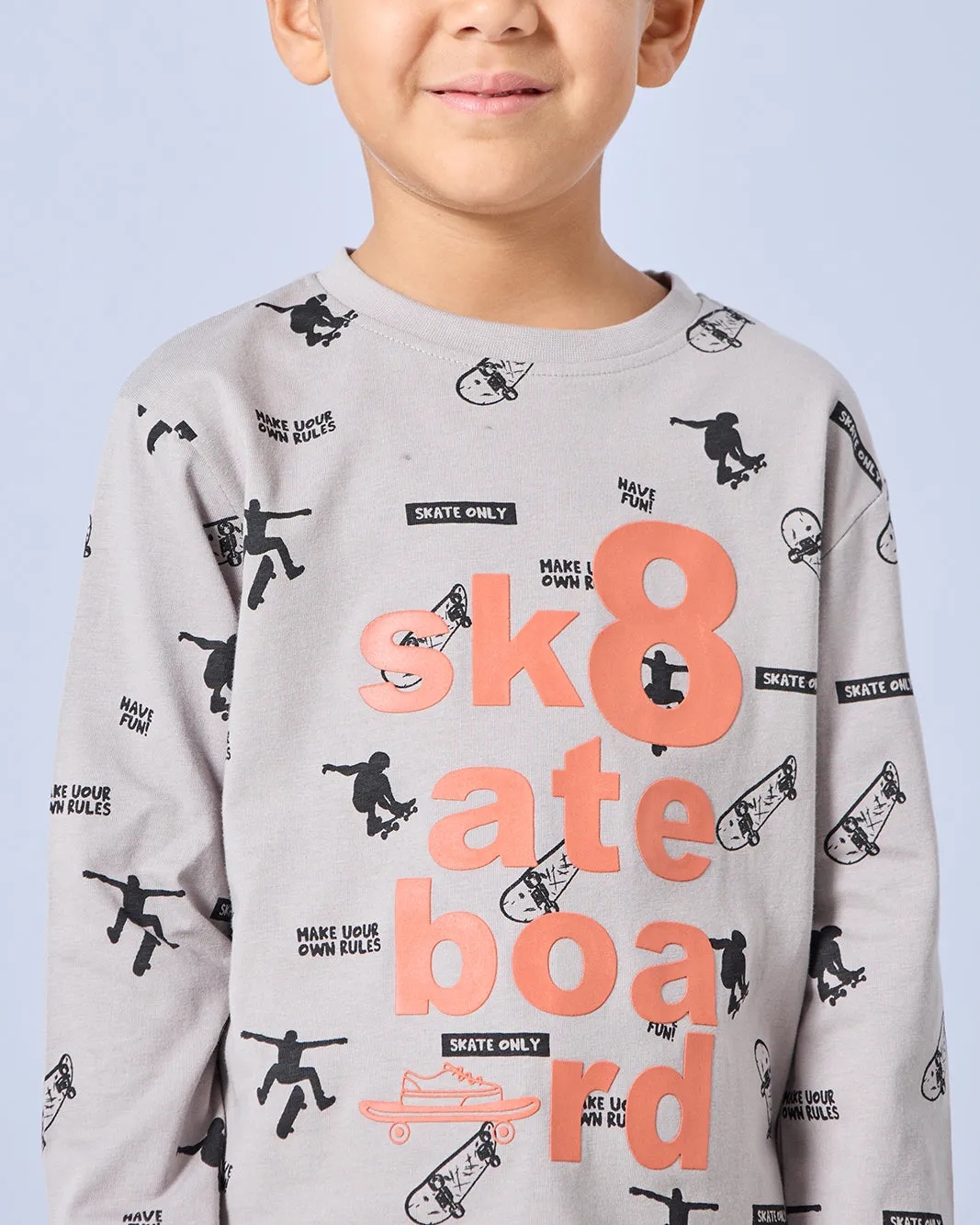 Boys Grey Printed T-Shirt sold by Redtag product image thumbnail 4