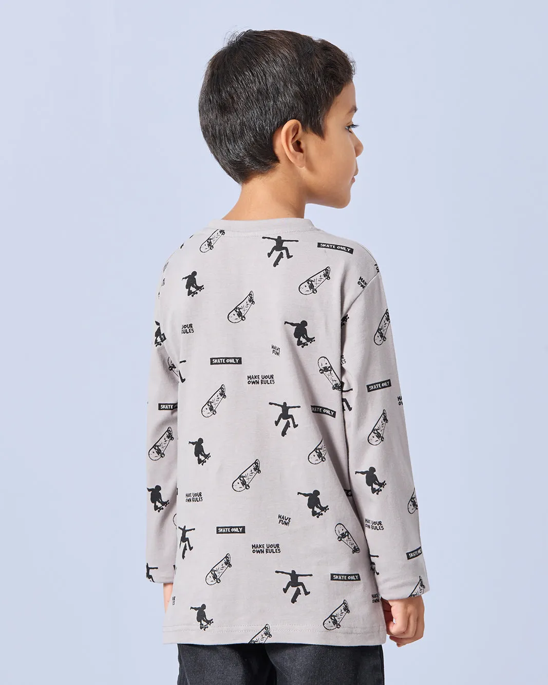 Boys Grey Printed T-Shirt sold by Redtag product image thumbnail 3