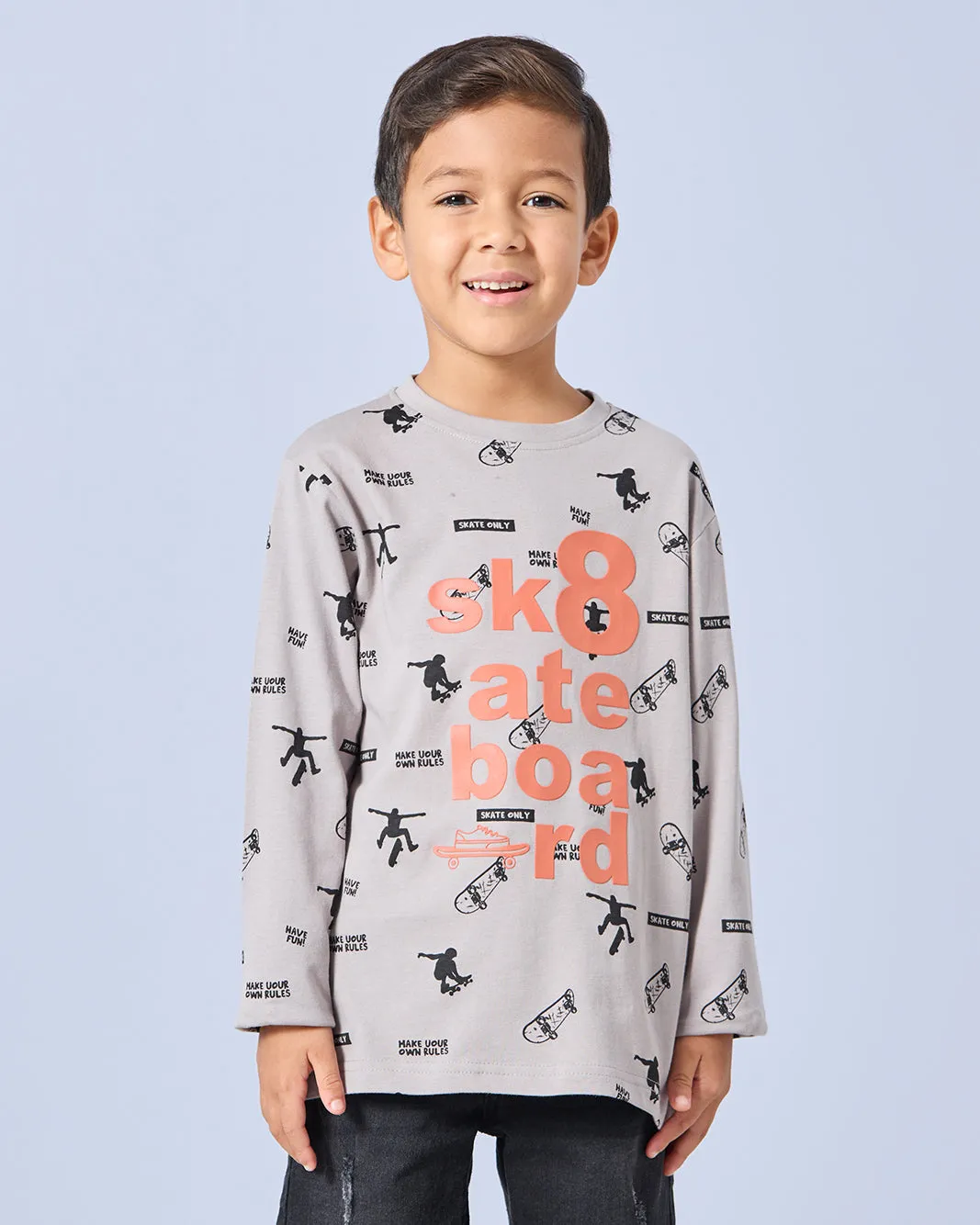 Boys Grey Printed T-Shirt sold by Redtag