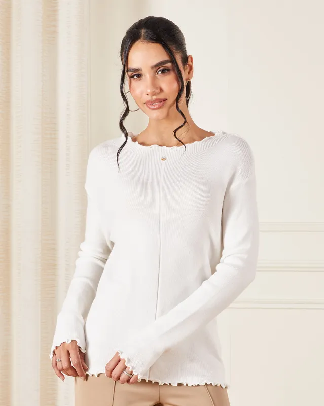 Women Ivory Knitted Top sold by Redtag