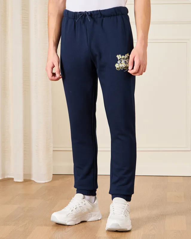 Senior Boys Navy Printed Active Pants sold by Redtag