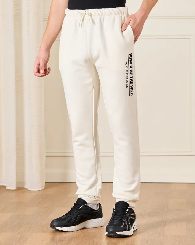 Senior Boys Ivory Printed Active Pants sold by Redtag