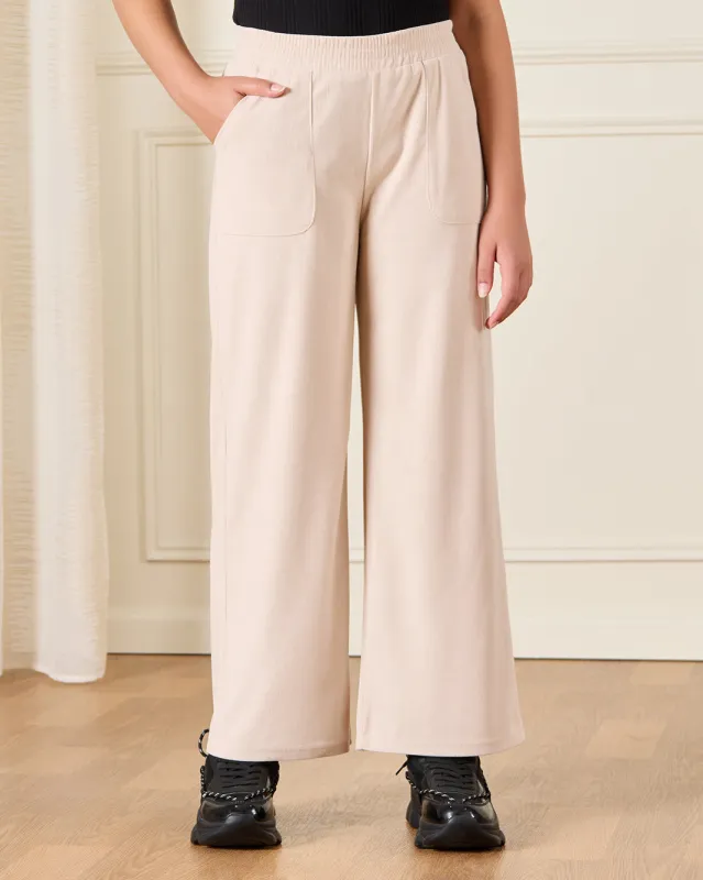 Senior Girls Beige Wide leg  Pants sold by Redtag