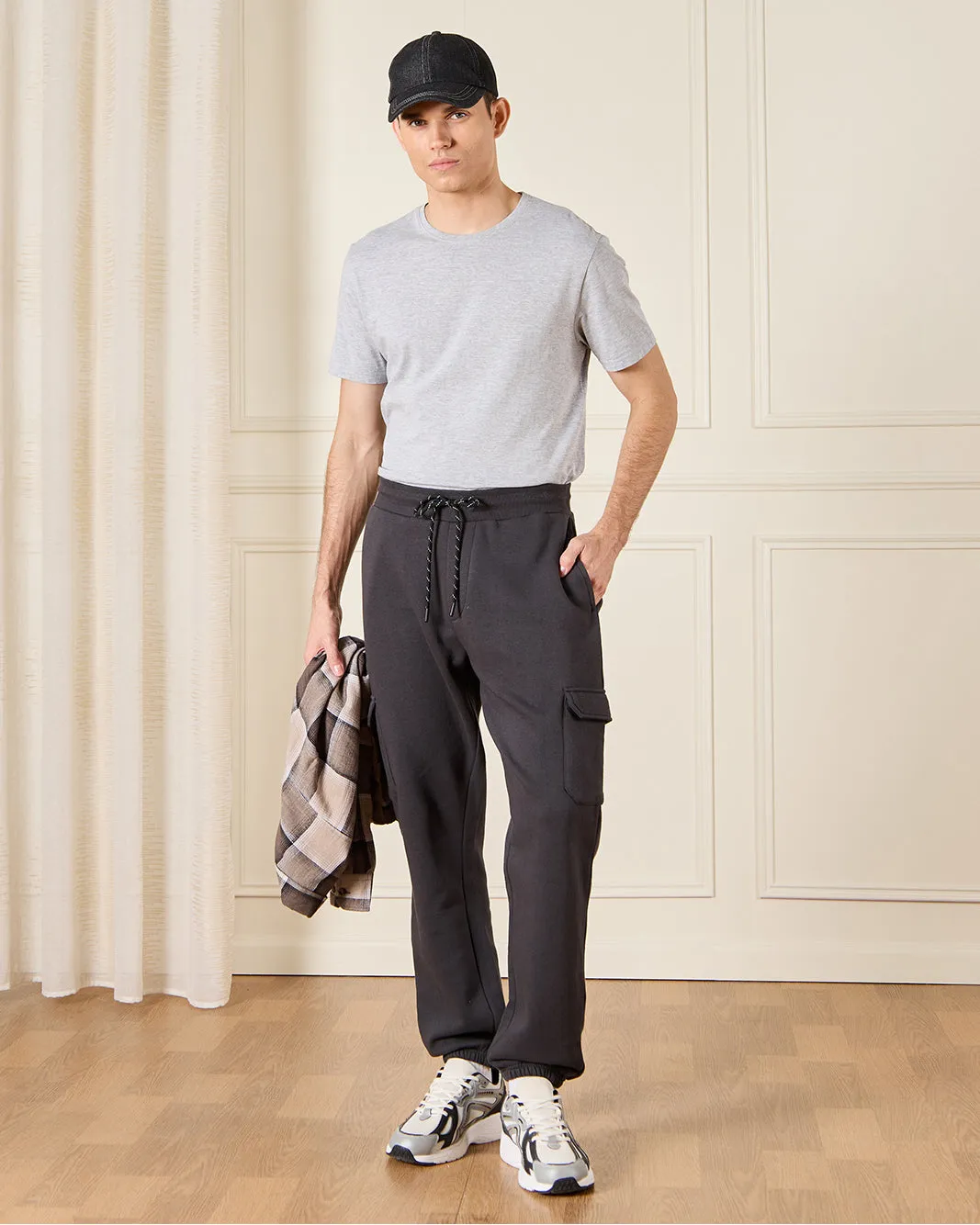 Men Charcoal Cargo Jogger Pants sold by Redtag product image thumbnail 2