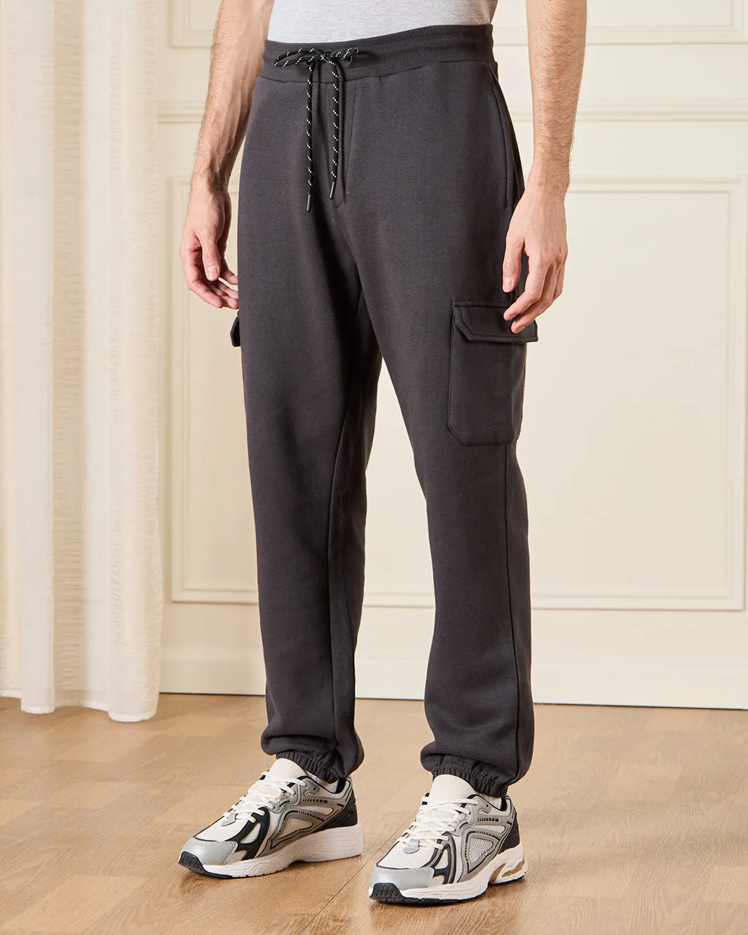 Men Charcoal Cargo Jogger Pants sold by Redtag