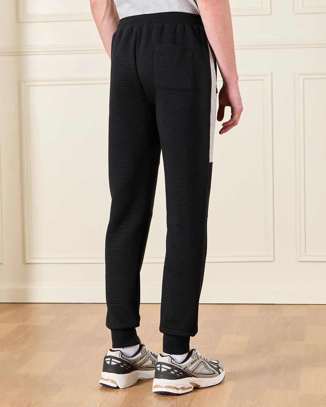 Senior Boys Black Ribbed Active Pants sold by Redtag product image thumbnail 3