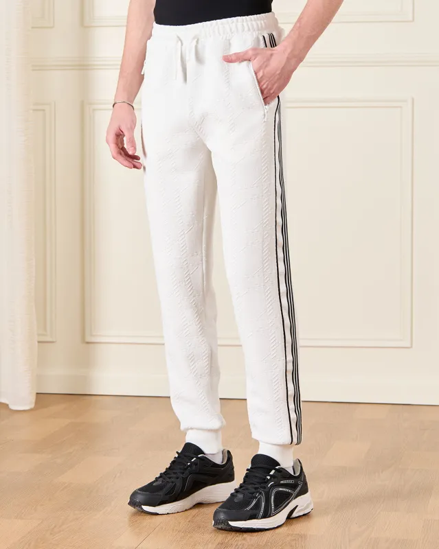 Senior Boys White Jacquard Active Pants sold by Redtag