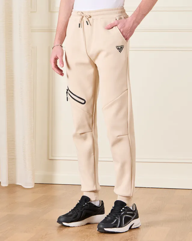 Senior Boys Beige Embellished Active Pants sold by Redtag