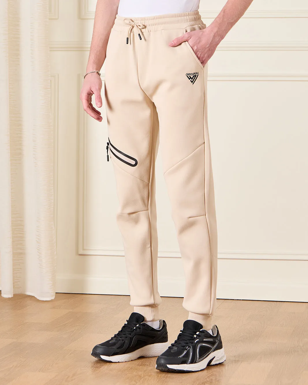 Senior Boys Beige Embellished Active Pants sold by Redtag
