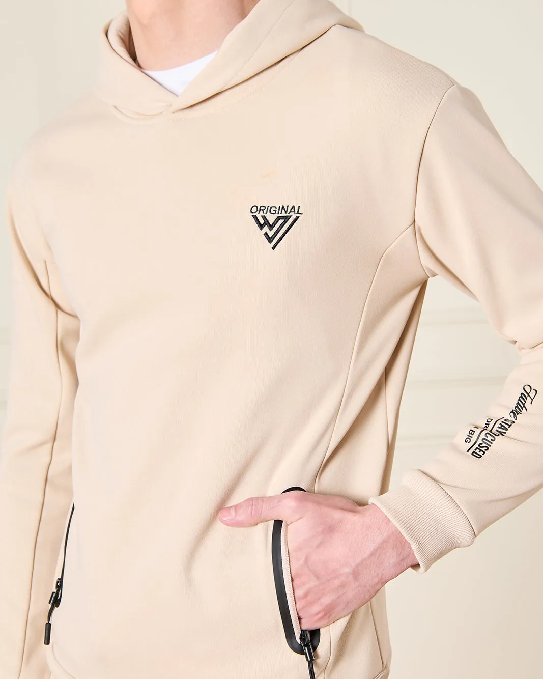Senior Boys Beige Hooded Sweatshirt sold by Redtag product image thumbnail 4