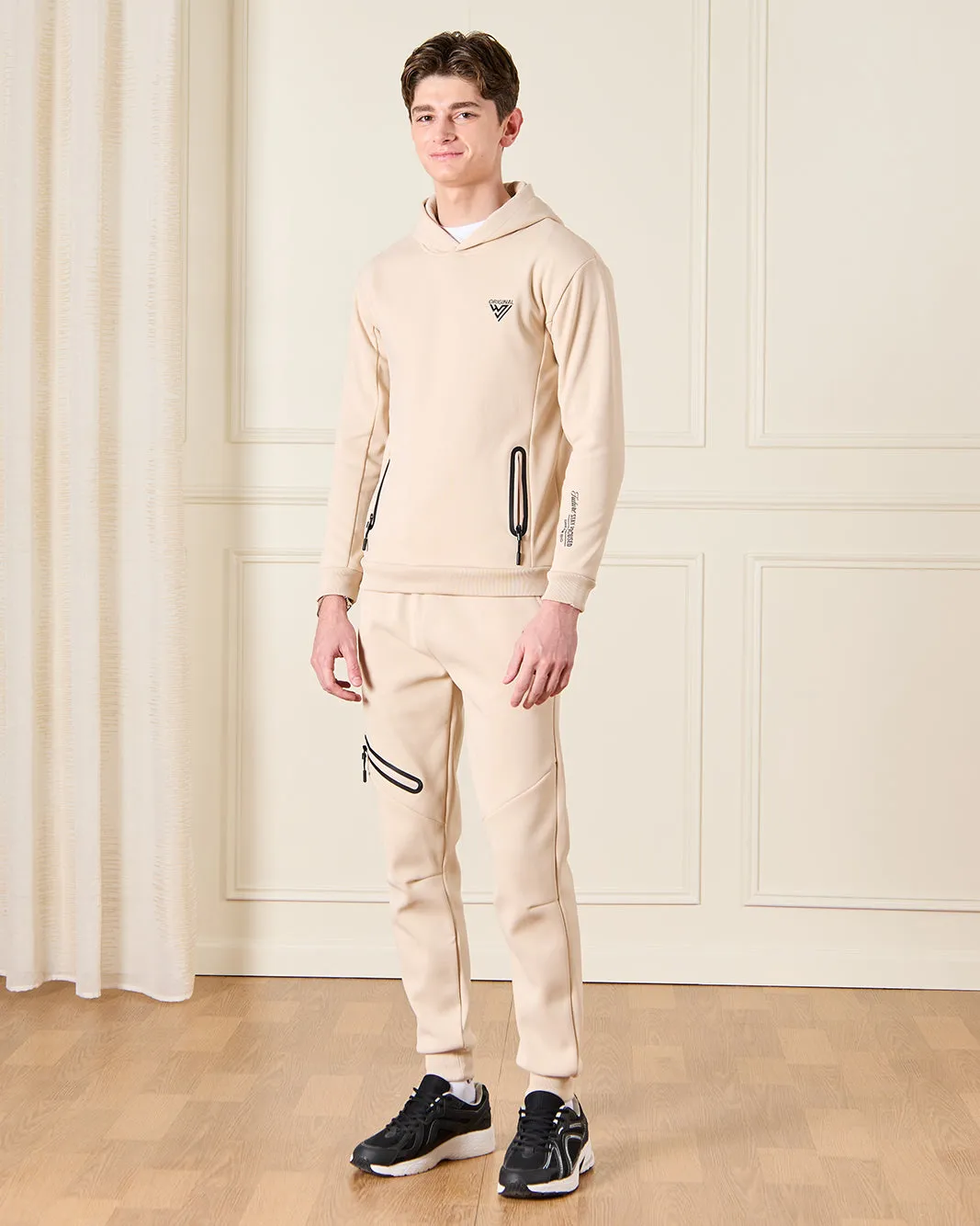 Senior Boys Beige Hooded Sweatshirt sold by Redtag product image thumbnail 2