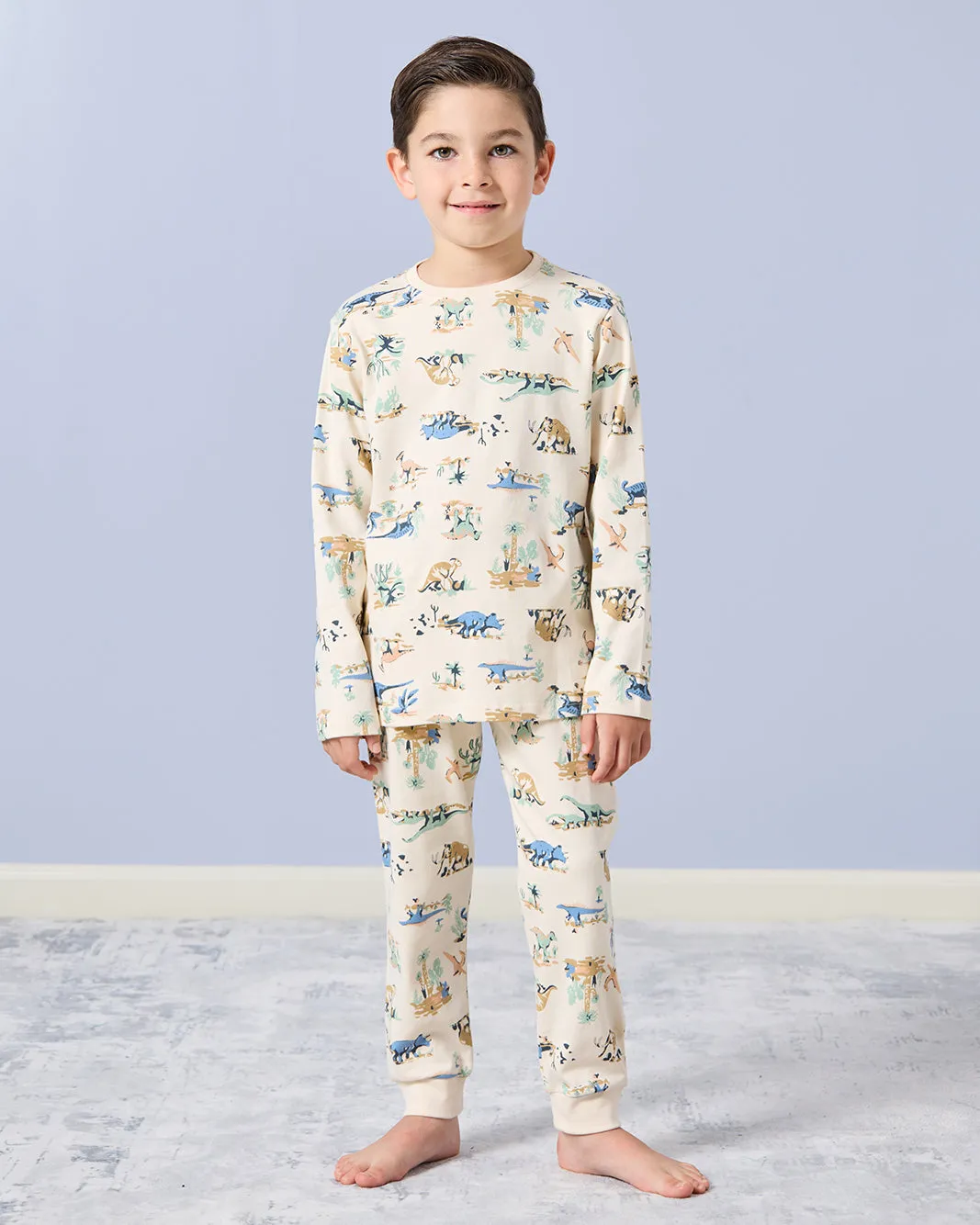 Boys Beige Dino Print Pyjama Set (2 Piece) sold by Redtag