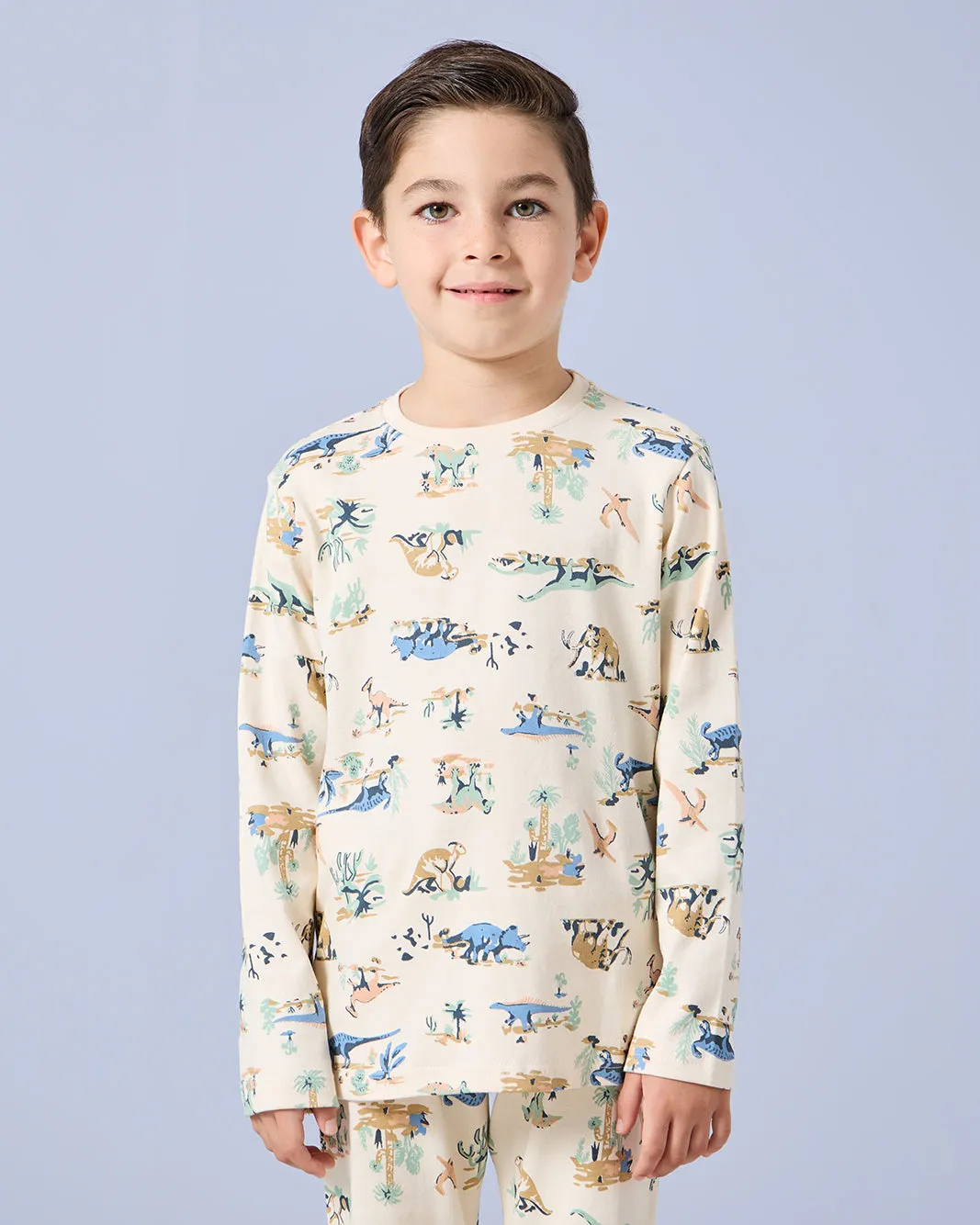 Boys Beige Dino Print Pyjama Set (2 Piece) sold by Redtag product image thumbnail 2