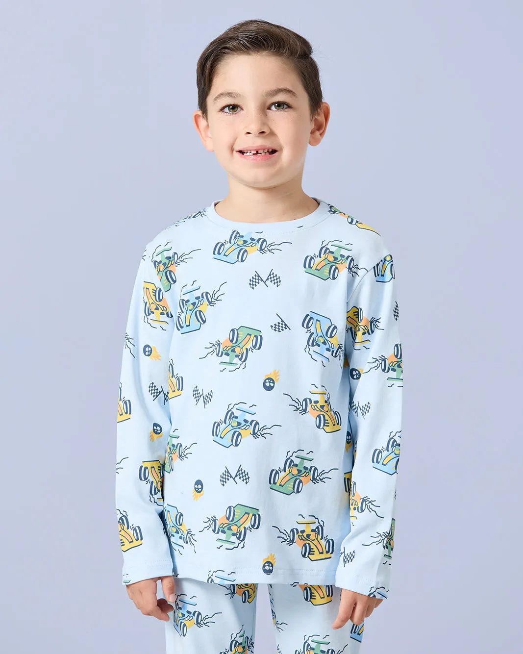 Boys Blue Cars Print Pyjama Set (2 Piece) sold by Redtag product image thumbnail 2
