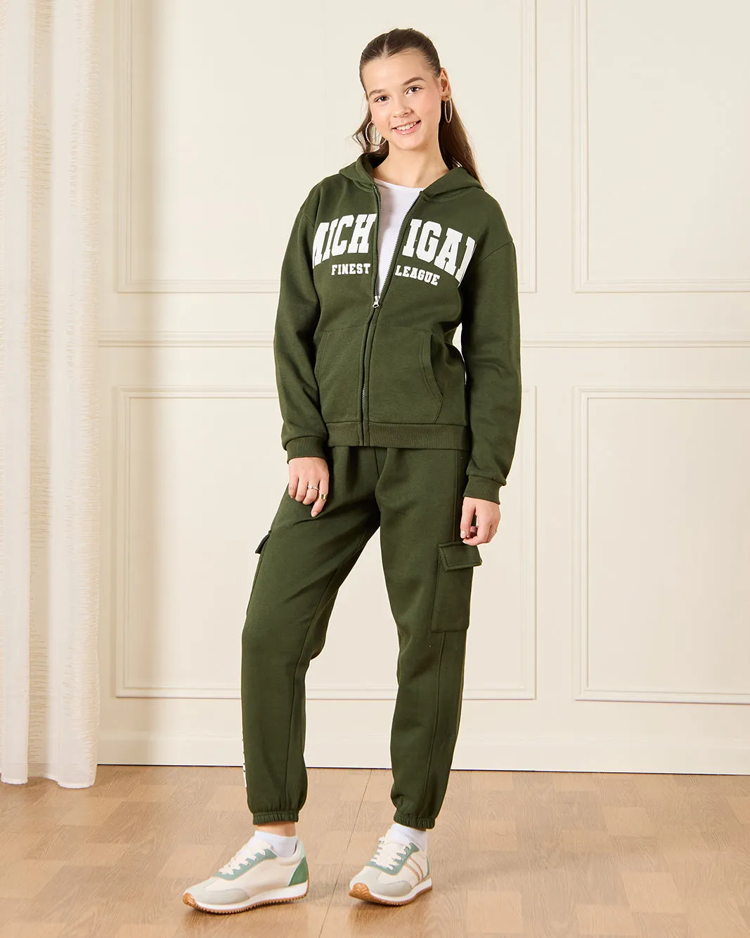Senior Girls Green Hooded Sweatshirt sold by Redtag product image thumbnail 2