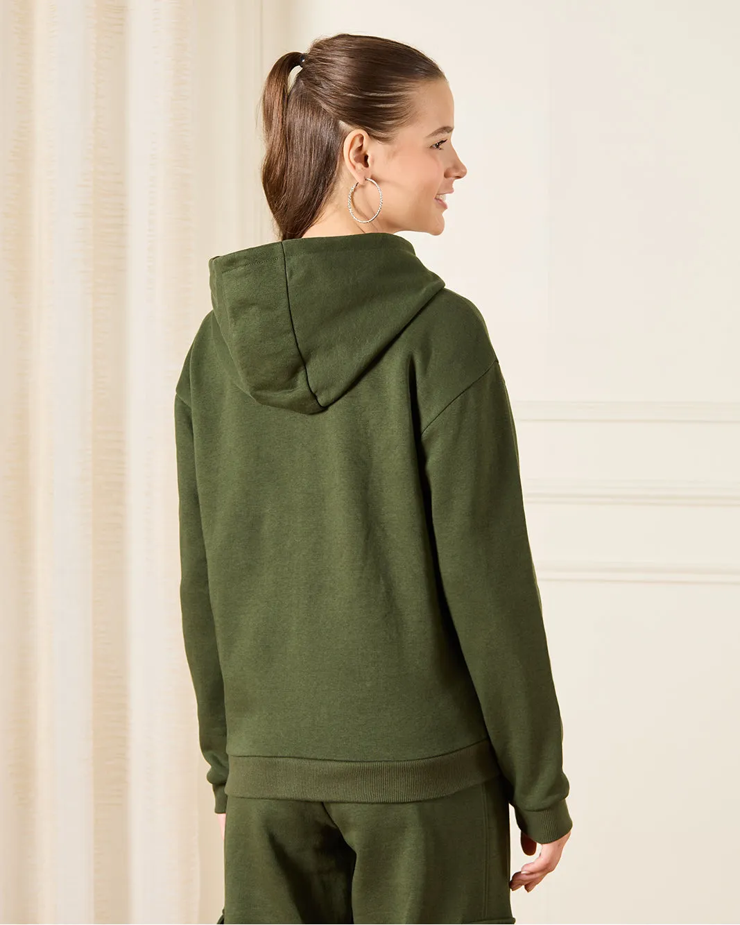 Senior Girls Green Hooded Sweatshirt sold by Redtag product image thumbnail 3
