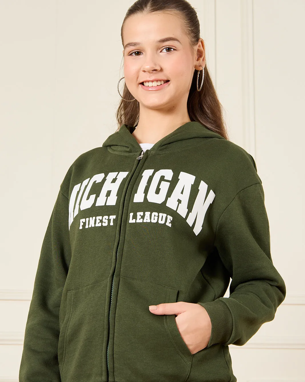 Senior Girls Green Hooded Sweatshirt sold by Redtag product image thumbnail 4