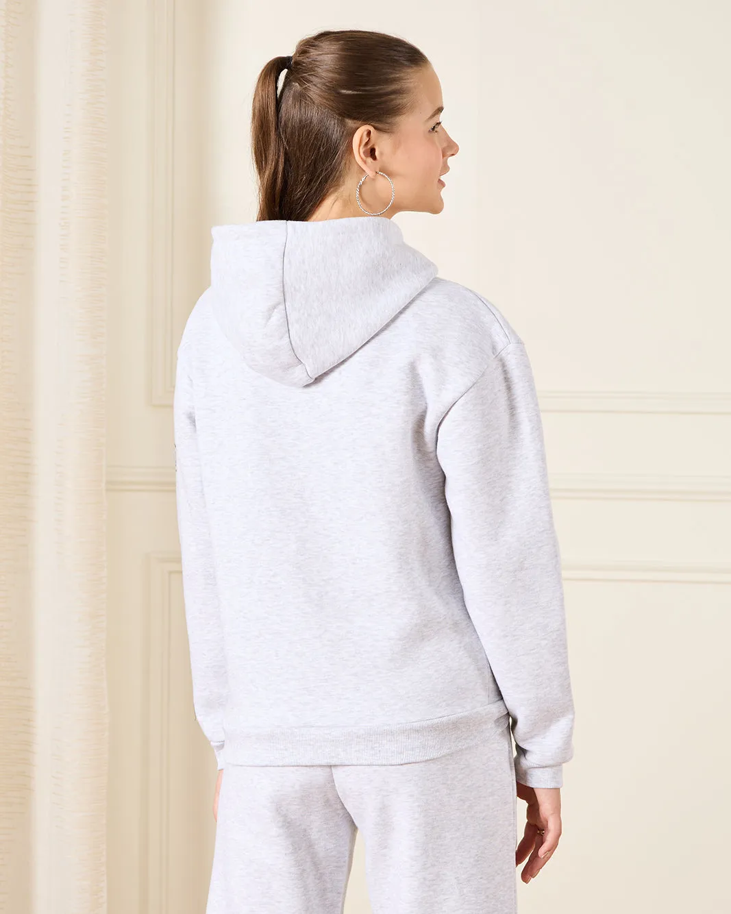 Senior Girls Grey Hooded Sweatshirt sold by Redtag product image thumbnail 3