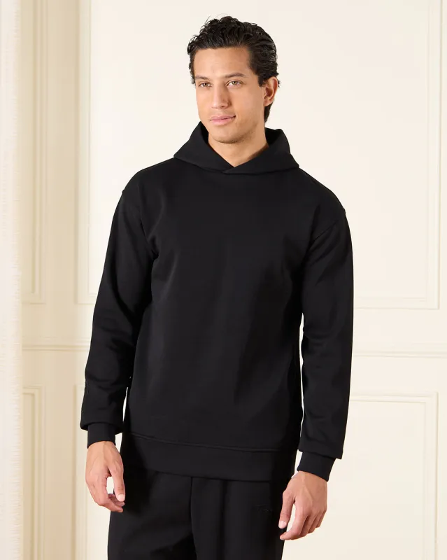 Men Black Lounge Hoodie Sweatshirt sold by Redtag
