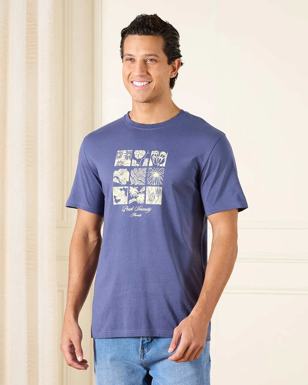 Men Purple Basic Graphic T-Shirt sold by Redtag