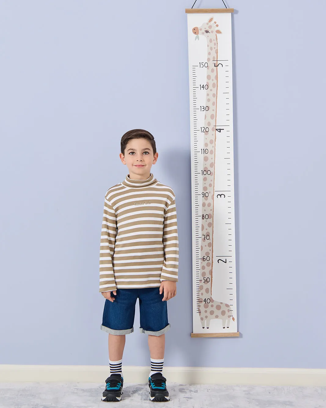 Boys Brown Striped High Neck T-Shirt sold by Redtag product image thumbnail 5