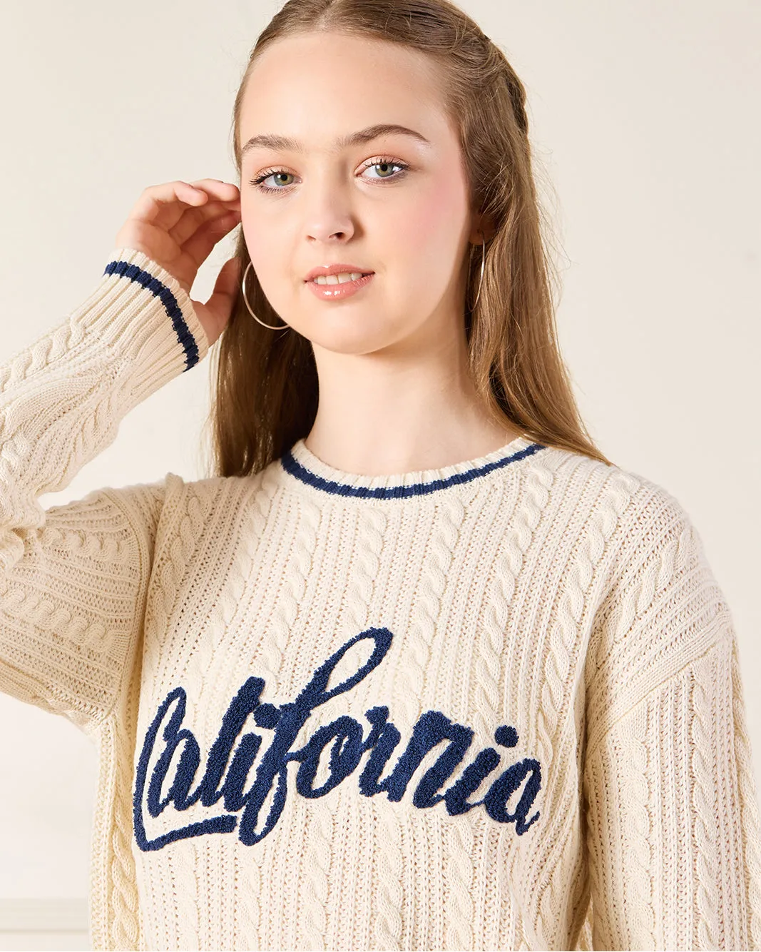 Senior Girls Beige Knitted Pullover sold by Redtag product image thumbnail 4