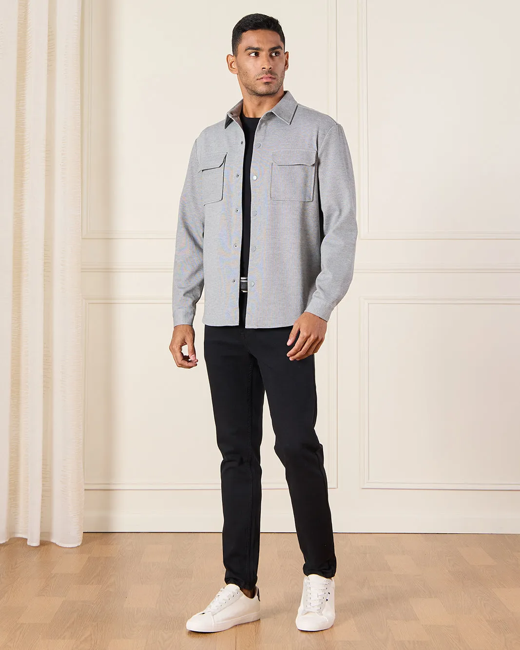 Men Grey Dobby Shirt sold by Redtag product image thumbnail 2