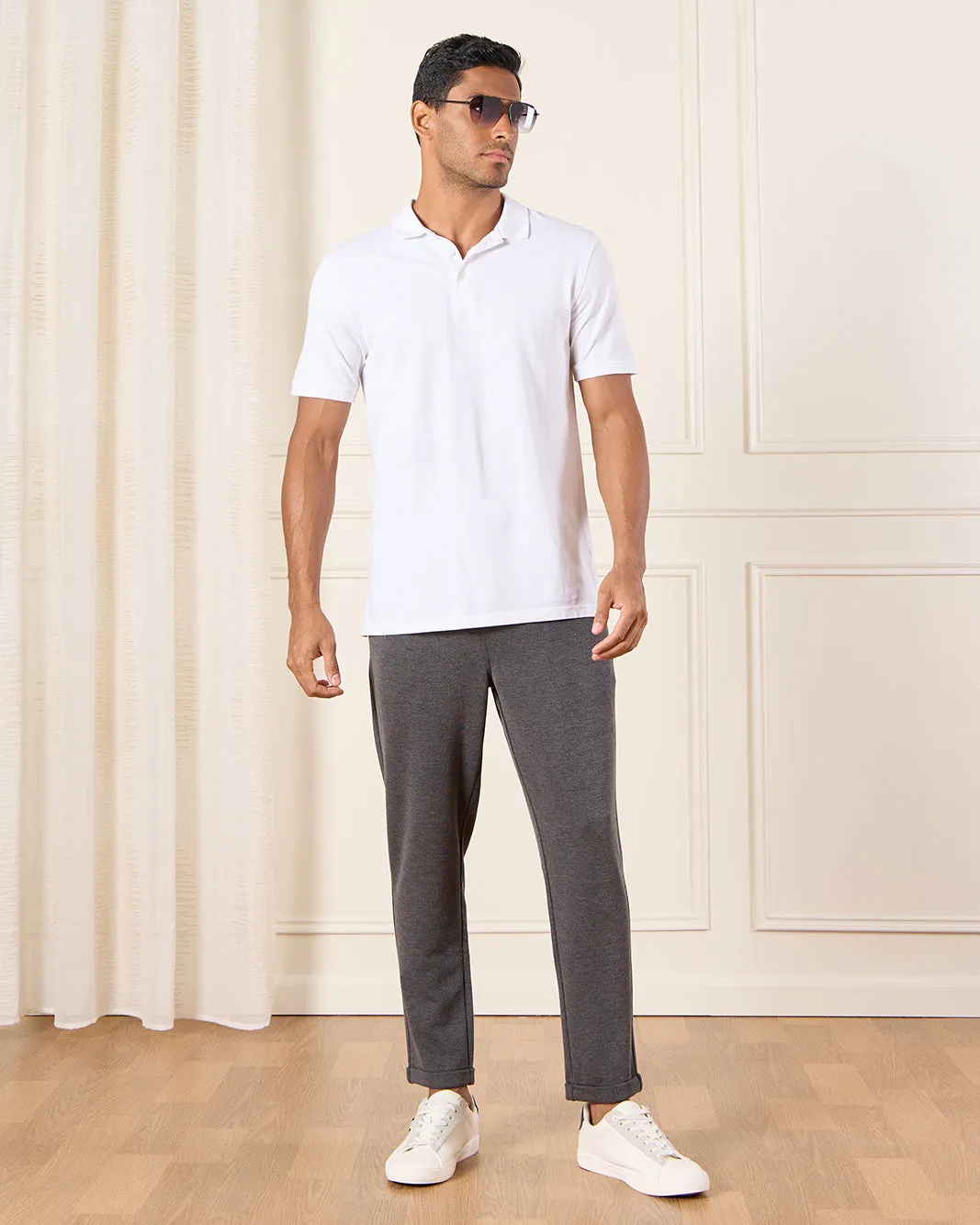 Men Charcoal Smart Knitted Track Pants sold by Redtag product image thumbnail 2