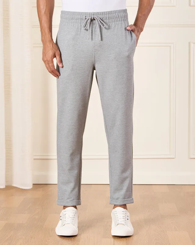 Men Grey Smart Knitted Track Pants sold by Redtag