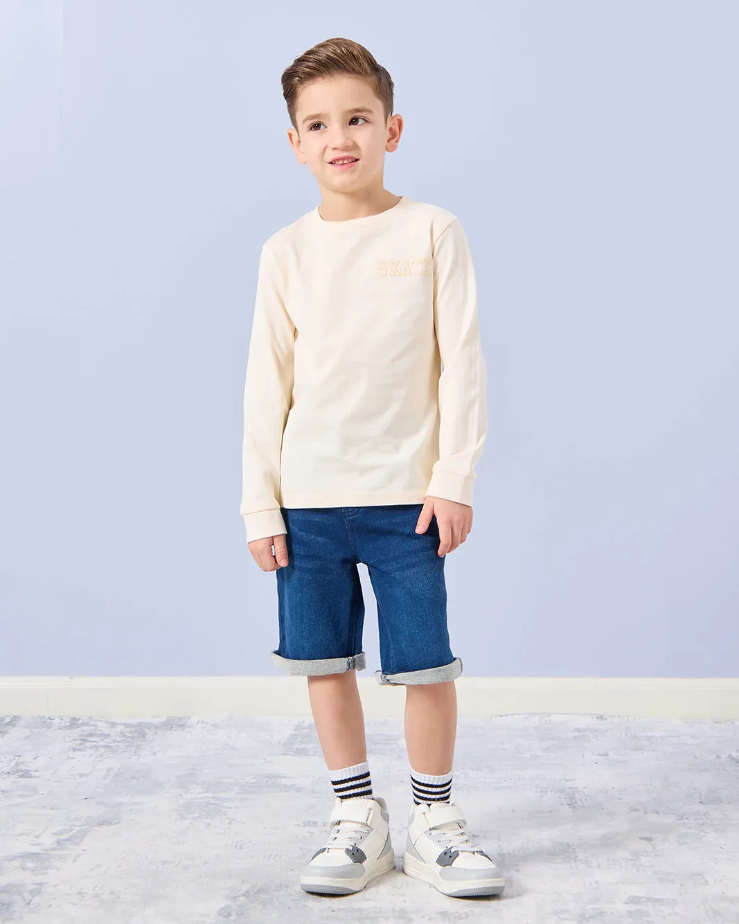 Boys Ivory Embroidered Long Sleeve T-Shirt sold by Redtag product image thumbnail 2