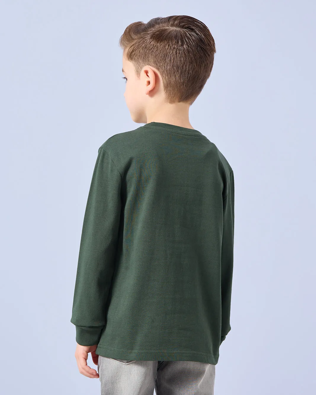 Boys Olive Embroidered Long Sleeve T-Shirt sold by Redtag product image thumbnail 3