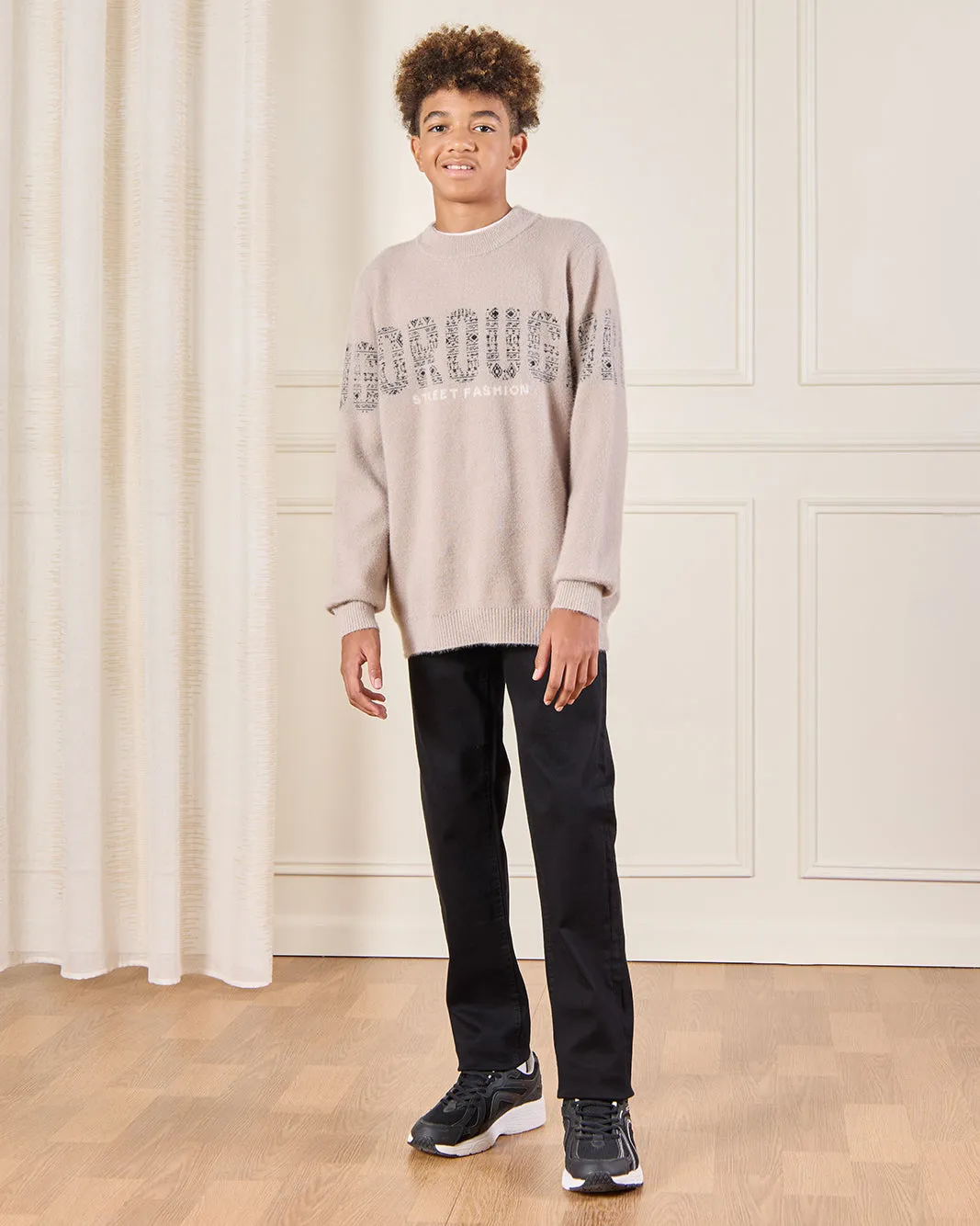 Senior Boys Beige Borough Print Pullover sold by Redtag product image thumbnail 2