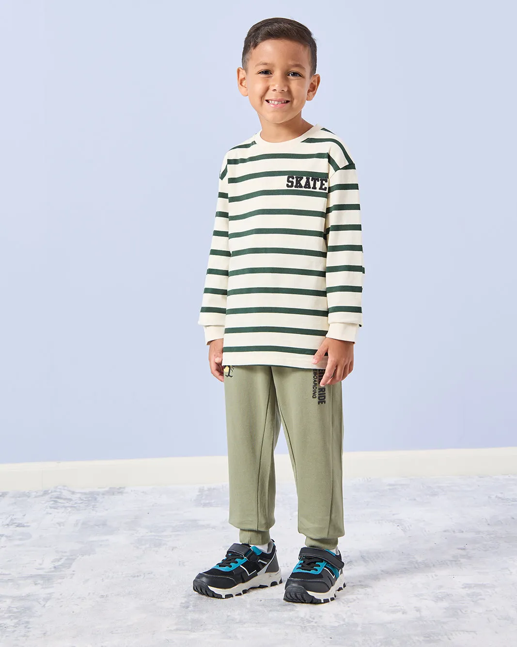 Boys White Striped Long Sleeve T-Shirt sold by Redtag product image thumbnail 2