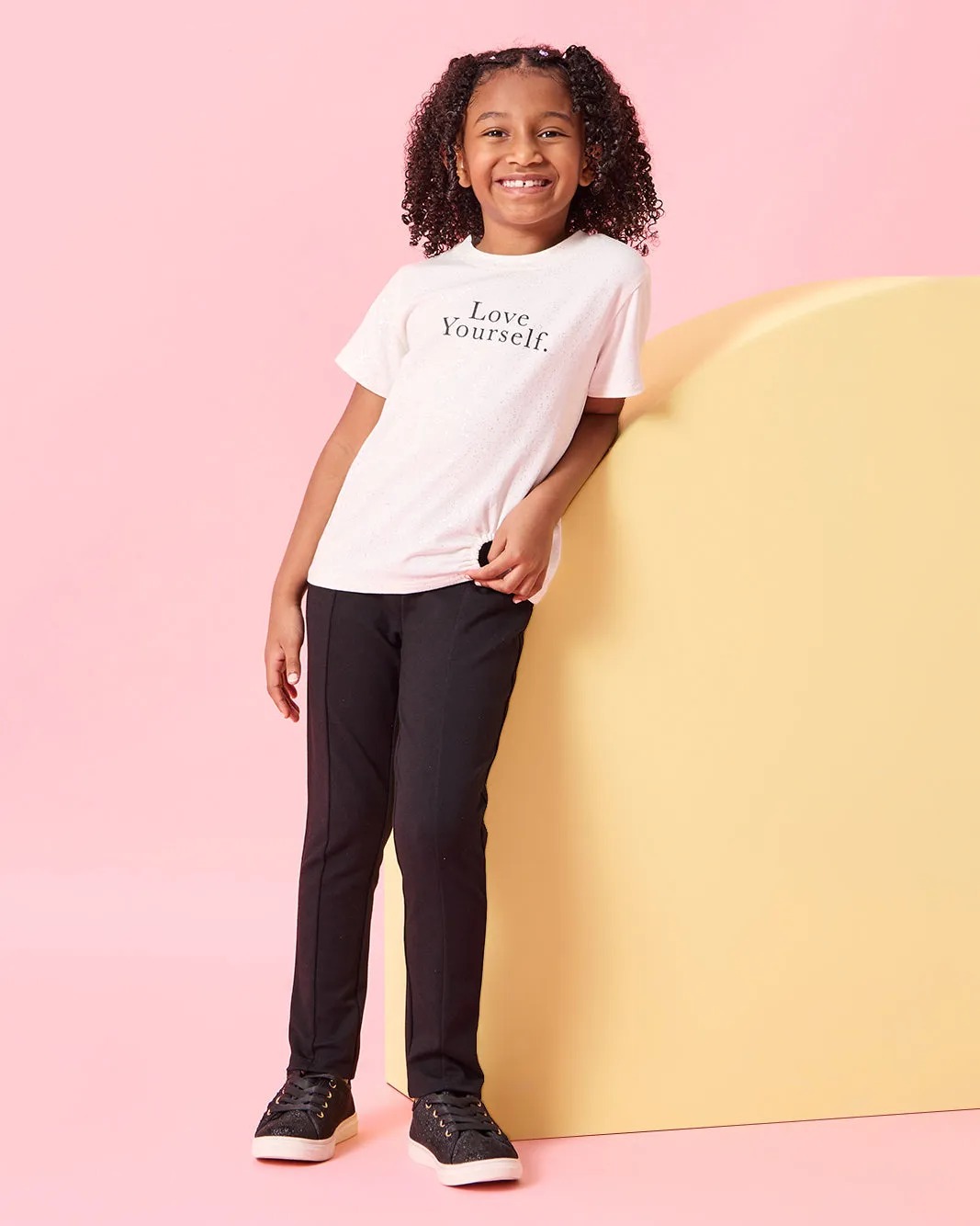 Girls Black Paneled Leggings sold by Redtag product image thumbnail 2