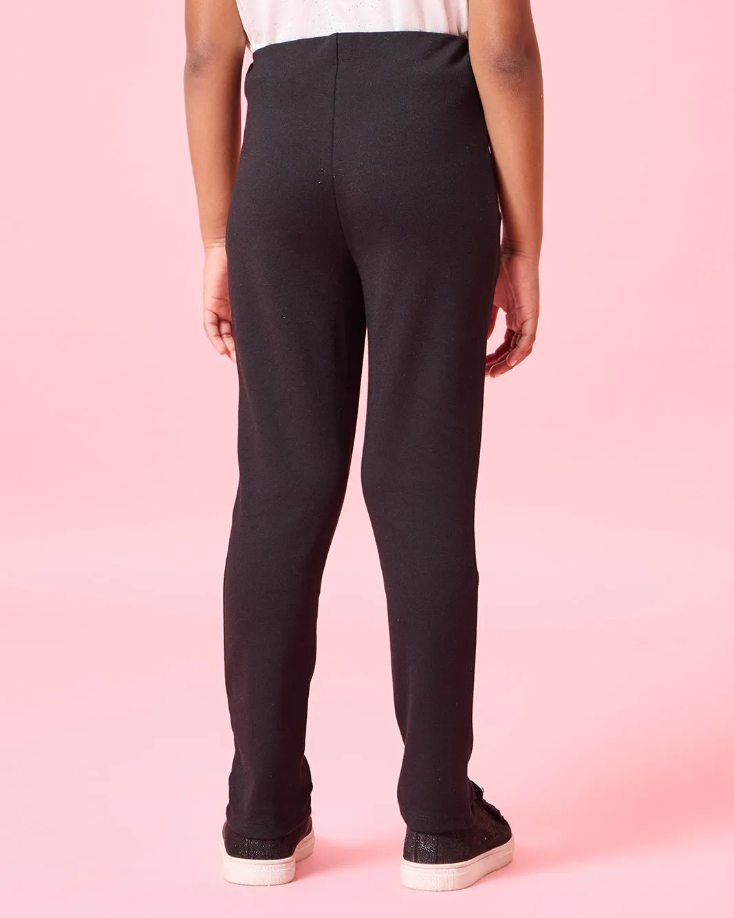 Girls Black Paneled Leggings sold by Redtag product image thumbnail 3