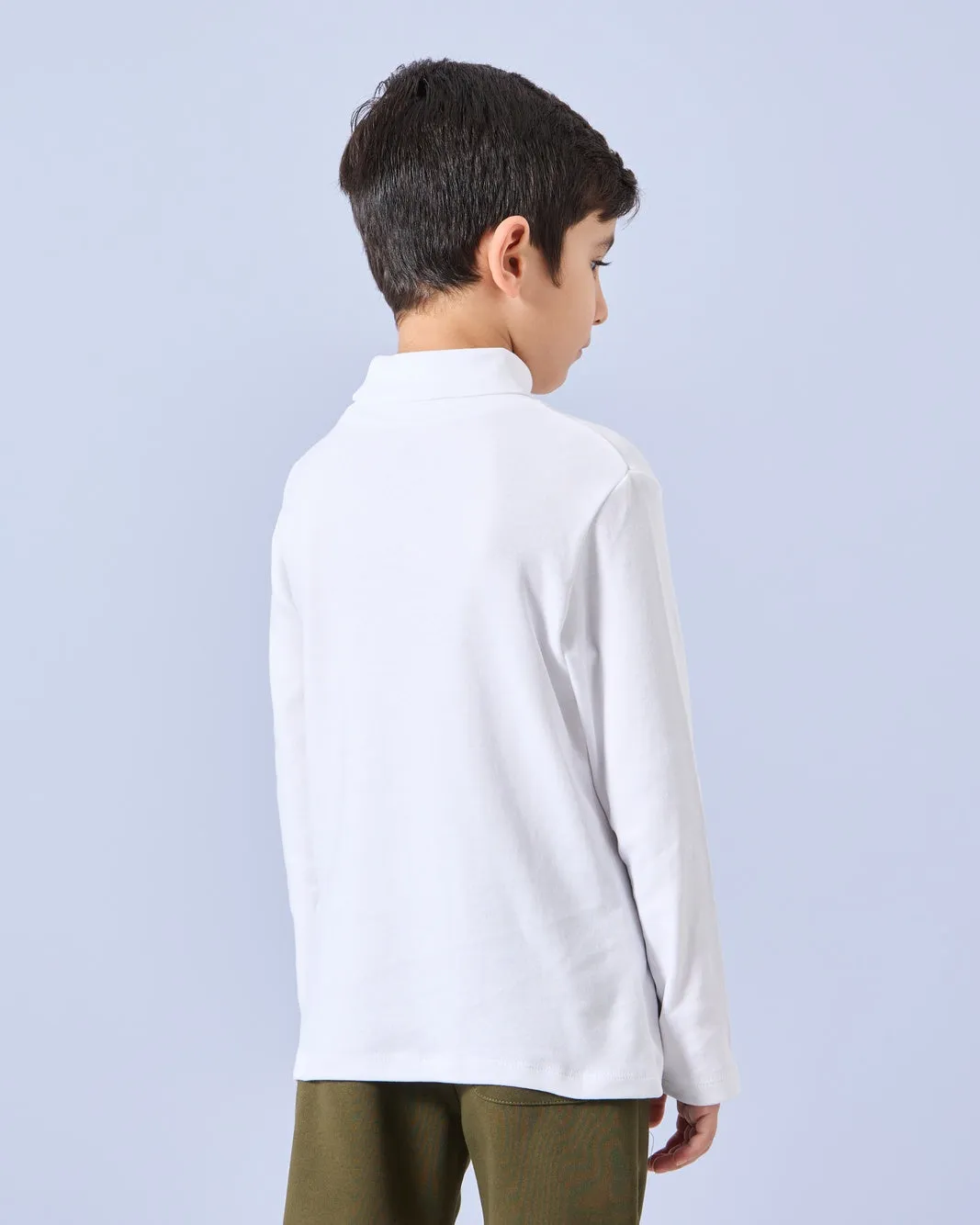 Boys White High Neck Skaters T-Shirt sold by Redtag product image thumbnail 3