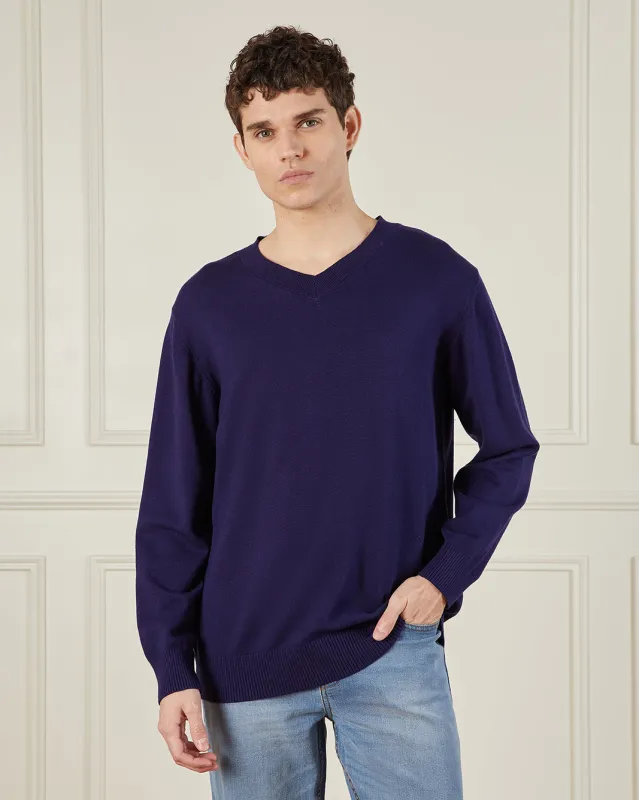 Men Navy Knit Sweater sold by Redtag