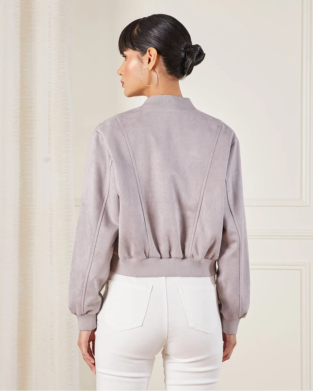 Women’s Suede Bomber Jacket sold by Redtag product image thumbnail 3