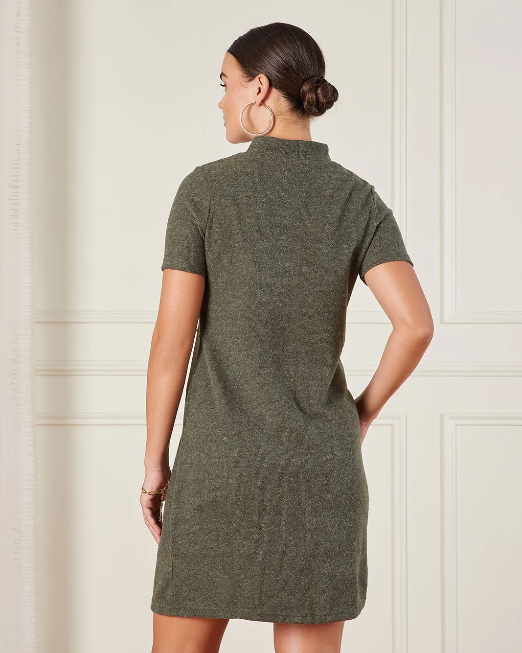 Women Green High Neck Knit Dress sold by Redtag product image thumbnail 3