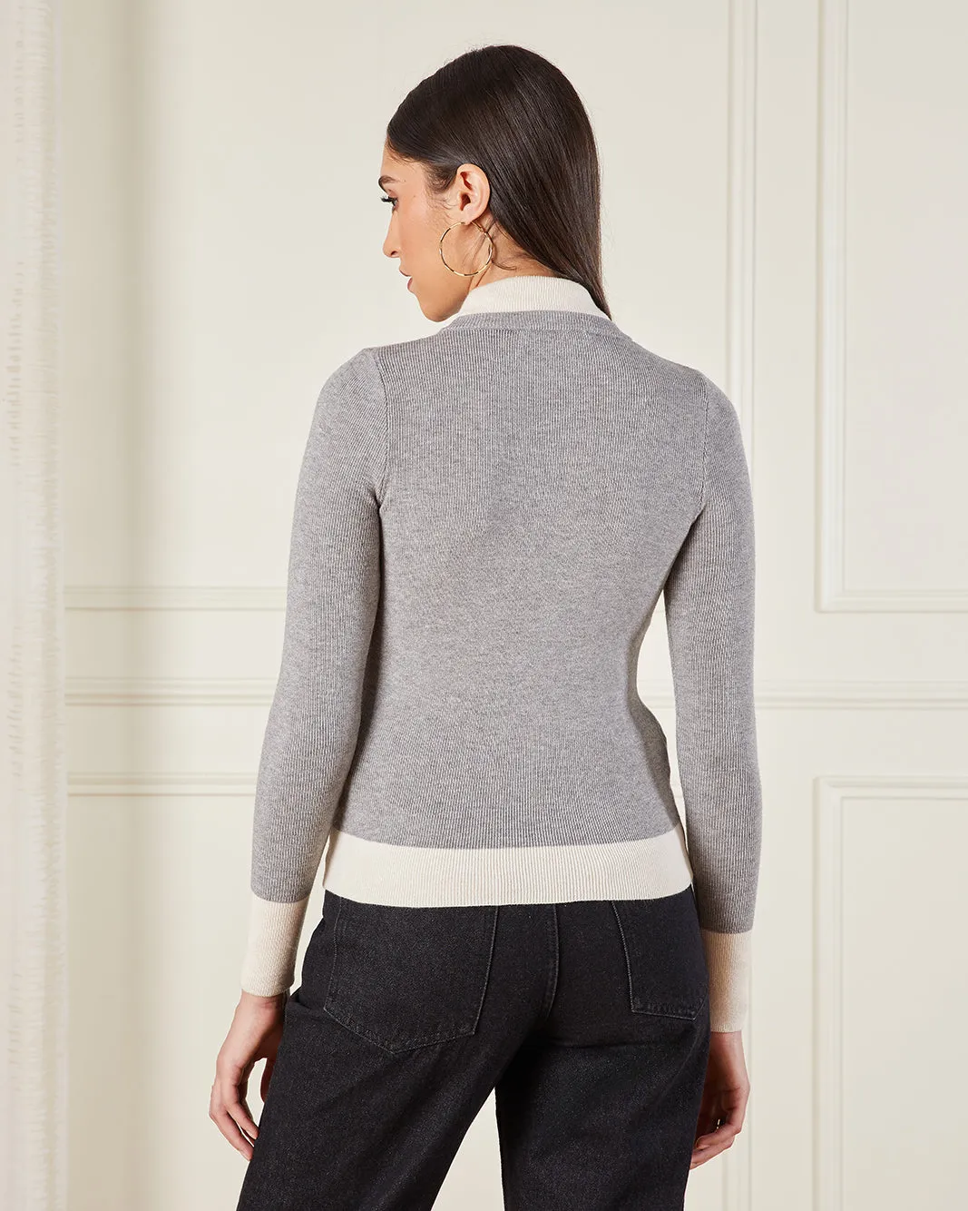 Women Grey Turtle Neck Knitted Pullover sold by Redtag product image thumbnail 3