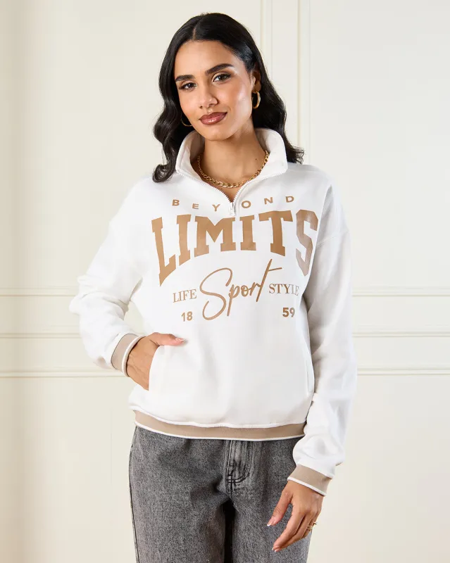 Women Ivory Turtle Neck Active Sweatshirt sold by Redtag