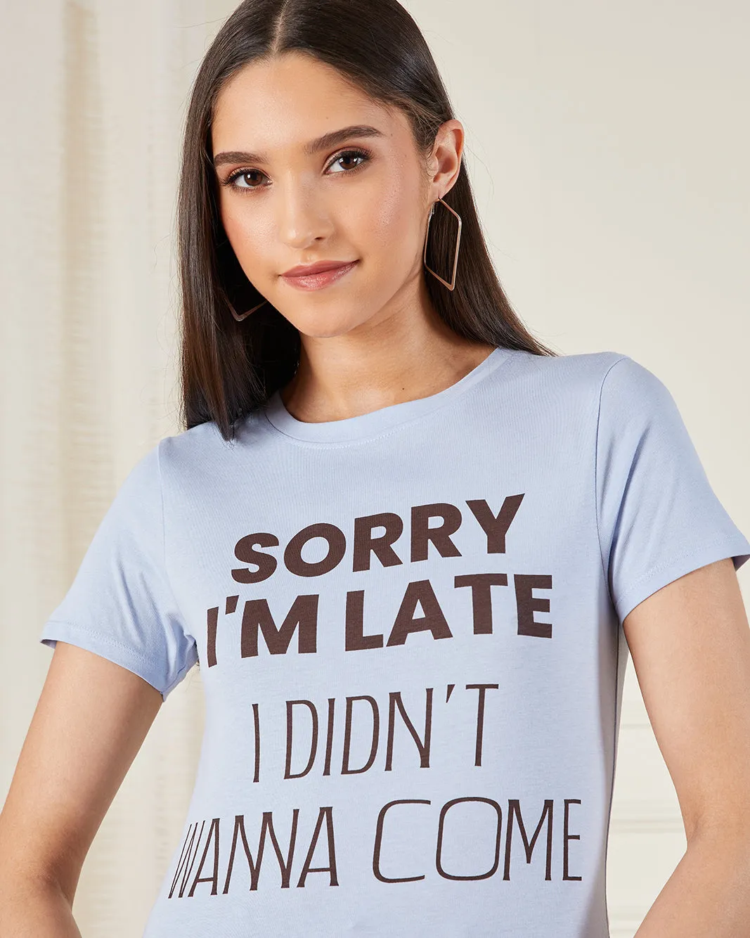 Women Blue Printed T-Shirt sold by Redtag product image thumbnail 4