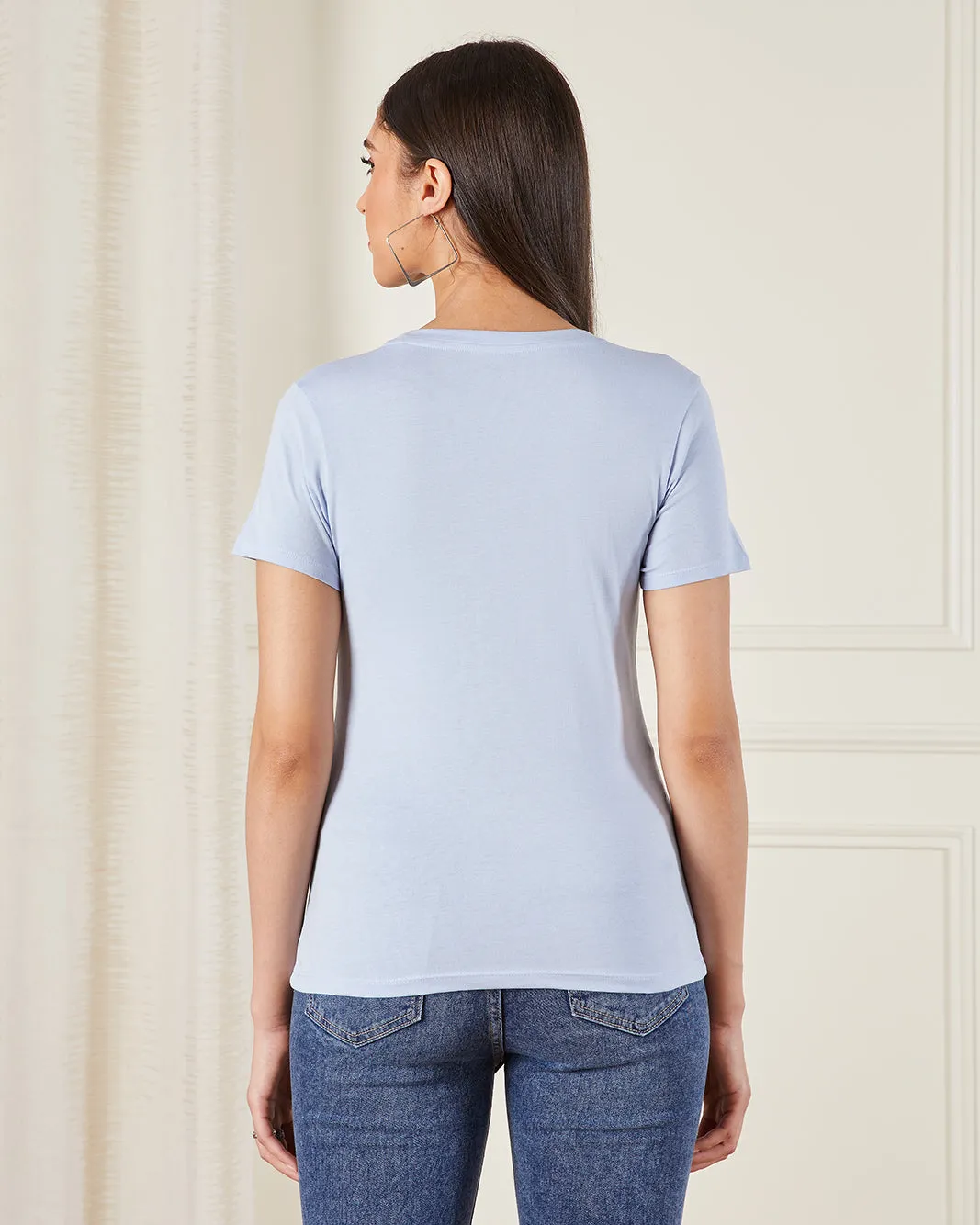 Women Blue Printed T-Shirt sold by Redtag product image thumbnail 3