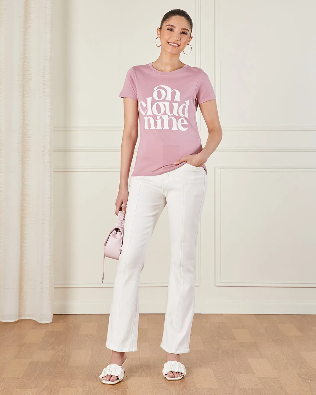 Women Mauve Printed T-Shirt sold by Redtag product image thumbnail 2